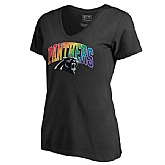 Women's Carolina Panthers NFL Pro Line by Fanatics Branded Black Plus Sizes Pride T-Shirt,baseball caps,new era cap wholesale,wholesale hats